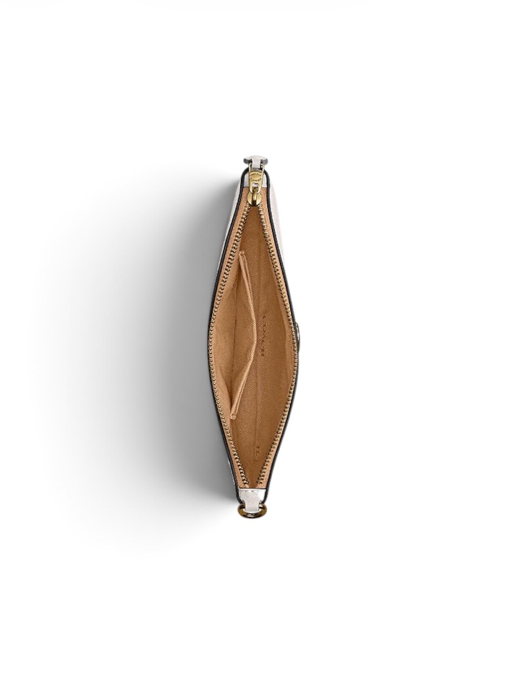 Coach Essential Small WristletChalk Polished Pebble Leather Gold C Logo CH818 - Picture 4 of 7
